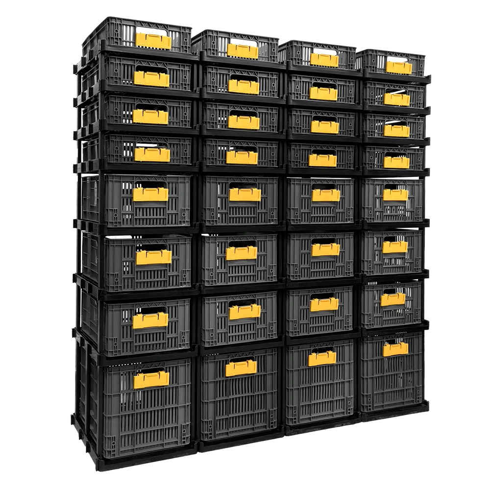 Estantería plástica modular para canastillas.